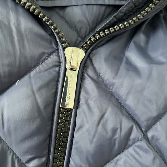 Michael Michael Kors Packable Down Coat - Size S Navy Blue - Picture 6 of 6